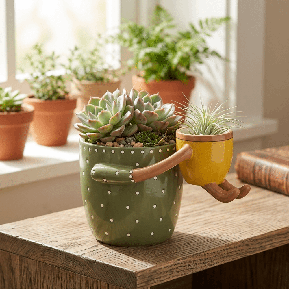 กระถางเรซิ่นลายจุดสำหรับปลูกต้ - Plant Parental บทวิจารณ์และราคา